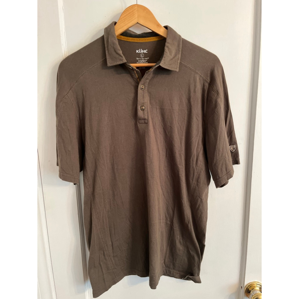 Kuhl Mens Size Large Organic Cotton Brown Polo Shirt - Natural Materials
